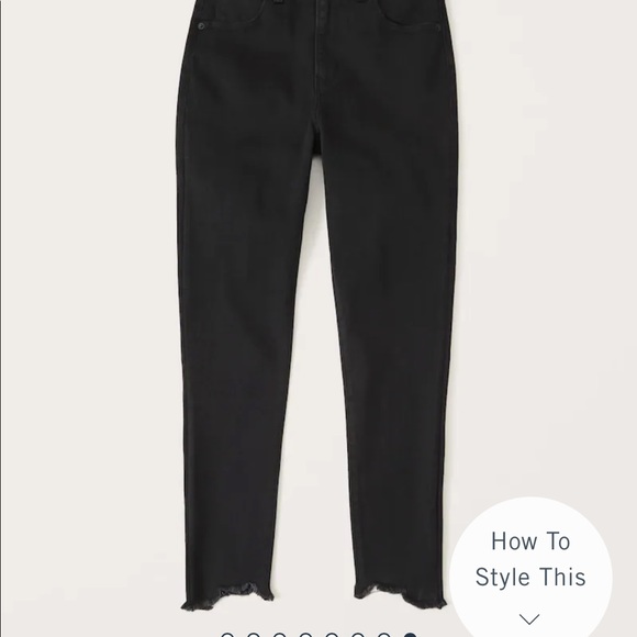 Abercrombie jeans with frayed ends in black - Picture 2 of 4